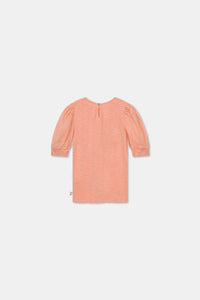 MY LITTLE COZMO ¾ SLEEVE SLUB PEACH TSHIRT