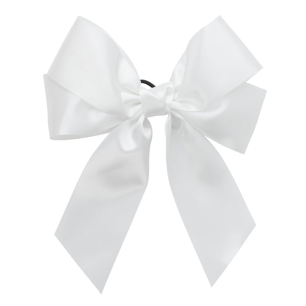 Project 6 Oversized Bow Pony/Clip - White