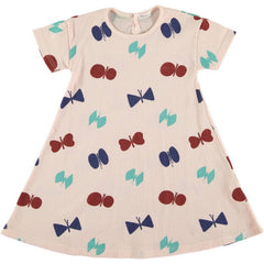 PICNIK PINK BUTTERLY PRINT WAFFLE DRESS