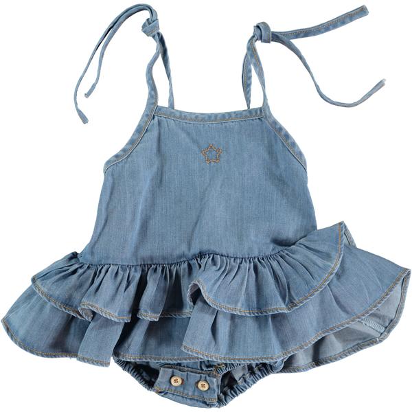 tocoto vintage denim dress Jeans Frock For Baby Girl Tocoto Vintage Sleeveless Denim Girls Dress Blue