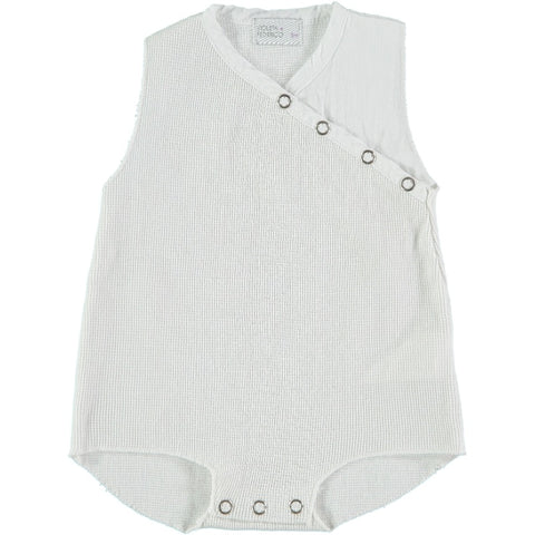 Violeta White Cruz Woven Romper