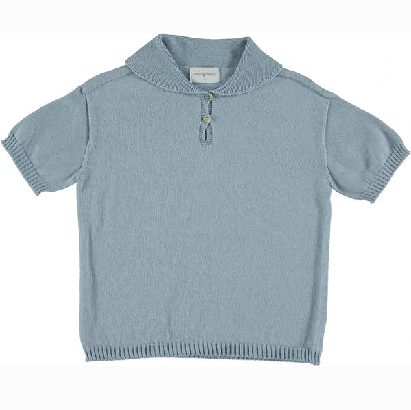 VIOLETA BLUE KNIT POLO