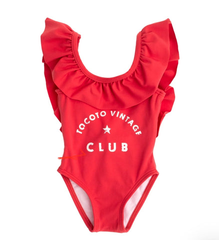TOCOTO VINTAGE PINK TOCOTO VINTAGE CLUB SWIMSUIT 
