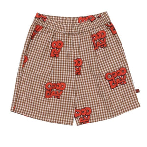 WYNKEN CARMEL GINGHAM/ RED SHORTS
