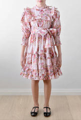 PETITE AMALIE PINK PRINT LISA DRESS