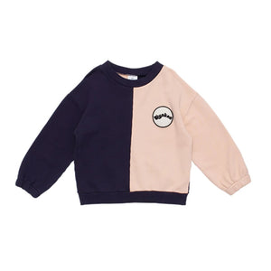 WYNKEN SOFT PINK AND NAVY SWEATSHIRT