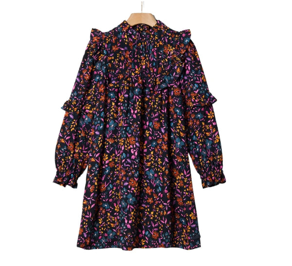 YELL-OH BLACK FLORAL DRESS