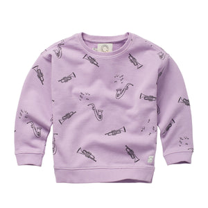 SPROET & SPROUT LILAC BREEZE MUSICAL PRINT SWEATSHIRT