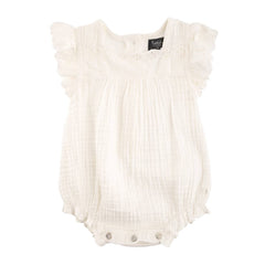 TOCOTO VINTAGE OFF WHITE ROMPER WITH LACE 