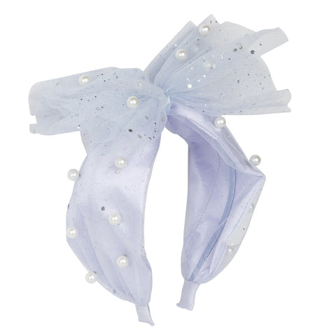 Project 6 Tulle Pearl Headband - Gray Lilac