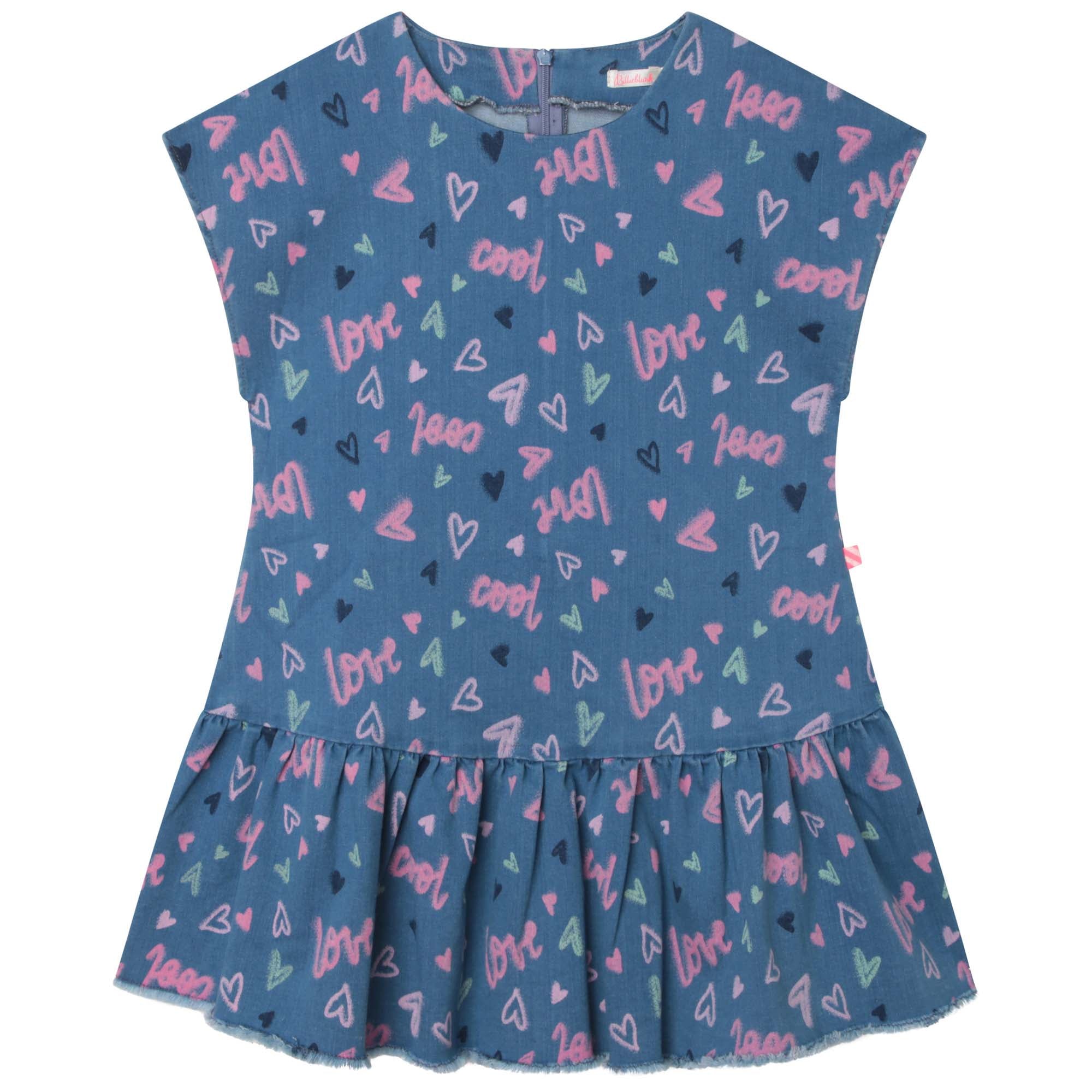 billieblush denim dress HEART PRINT DENIM DRESS