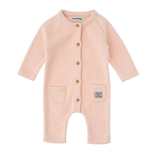 TOCOTO VINTAGE PINK L/S MINI POCKET ROMPER