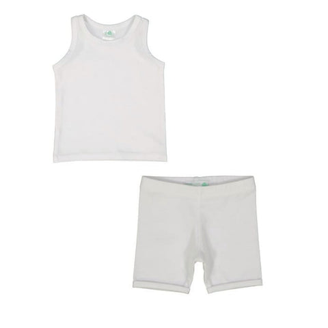 Petals &amp; Peas White Racer-back Tank