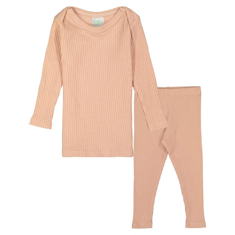 Petals &amp; Peas Blush Ribbed LS Set