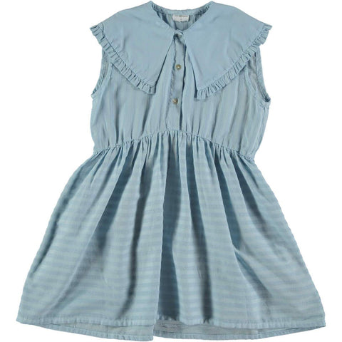 VIOLETA E FEDERICO GIRLS' BLUE PAULA DRESS LONG SLEEVES