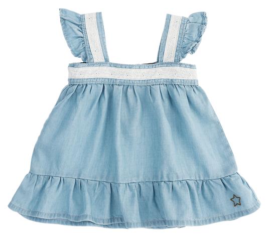 tocoto vintage grey ribbed dress Tocoto Vintage Ruffle Knit Girls Dress 2 / Grey