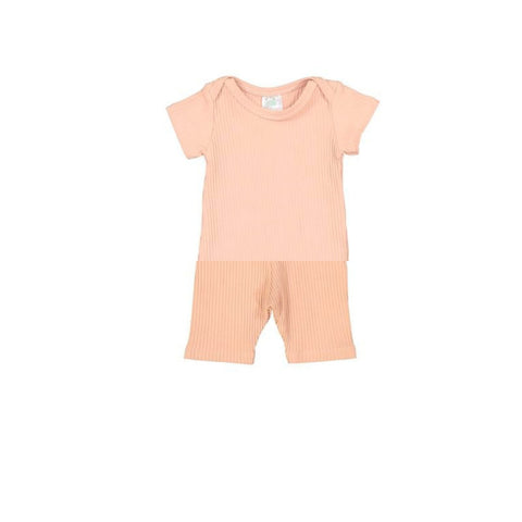 Petals &amp; Peas Blush Ribbed Short Sleeve Set