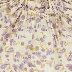 BEBE ORGANIC CREAM VIOLET FLORAL DRESS