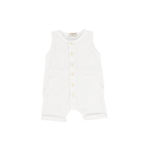 1+ IN THE FAMILY WHITE BUTTON ROMPER