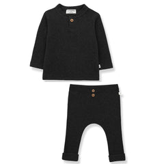 1 + IN THE FAMILY EMLO CHARCOAL RIBBED SET
