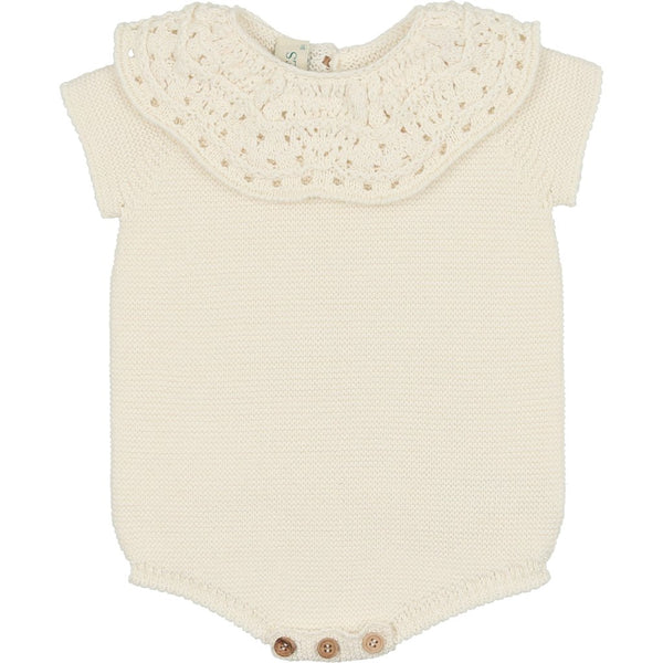 NUECES IVORY CROCHET ROMPER