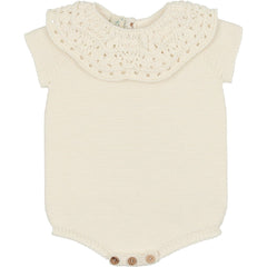 NUECES IVORY CROCHET ROMPER