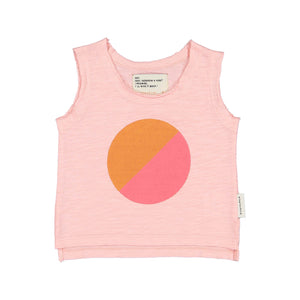 PIUPIUCHICK  PINK WITH MULTICOLOR CIRCLE PRINT TSHIRT