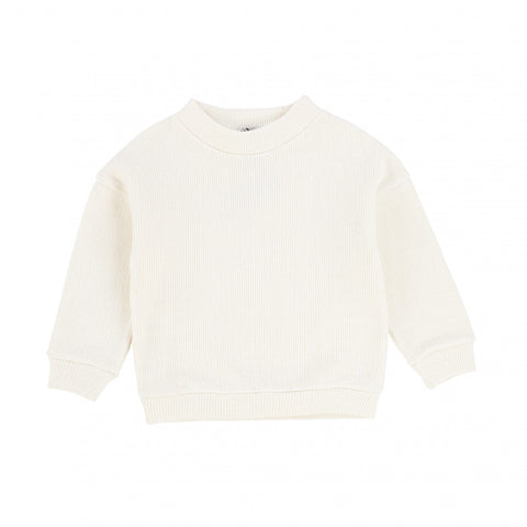 YELL-OH IVORY KNIT MOCK NECK LEAF SWEATER