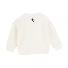 YELL-OH IVORY KNIT MOCK NECK LEAF SWEATER